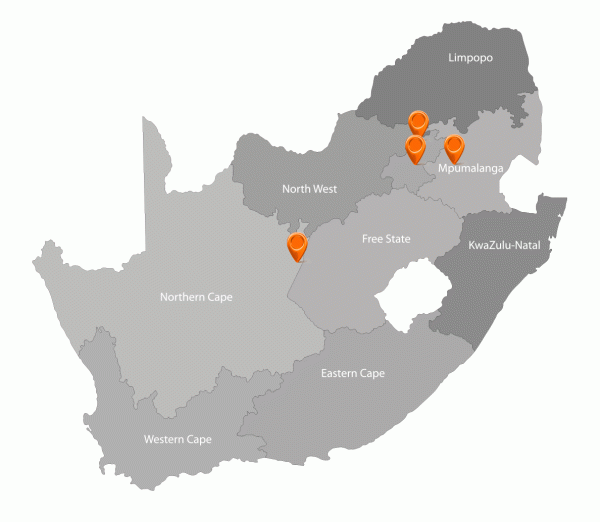 Locations of Engage across South Africa